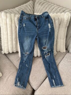 Distressed Blue Women’s Ripped Jeans